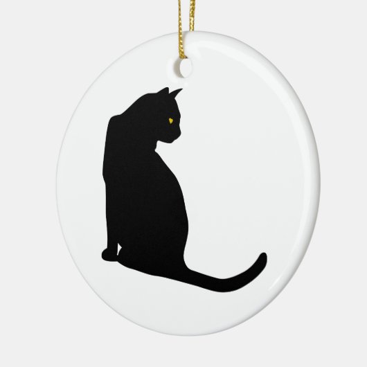 SCHWARZE KATZE KERAMIK ORNAMENT (Links)