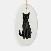 Schwarze Katze Keramik Ornament (Rechts)