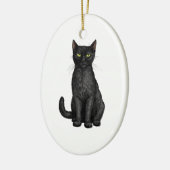 Schwarze Katze Keramik Ornament (Links)