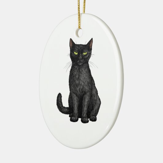 Schwarze Katze Keramik Ornament (Links)