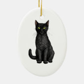 Schwarze Katze Keramik Ornament (Hinten)