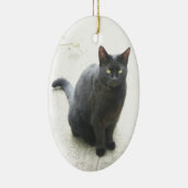 Schwarze Katze Keramik Ornament (Rechts)