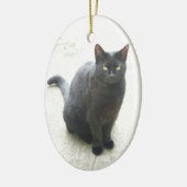 Schwarze Katze Keramik Ornament (Links)