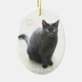 Schwarze Katze Keramik Ornament (Hinten)