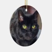 Schwarze Katze Keramik Ornament (Rechts)