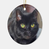 Schwarze Katze Keramik Ornament (Links)