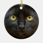 Schwarze Katze Keramik Ornament (Vorne)