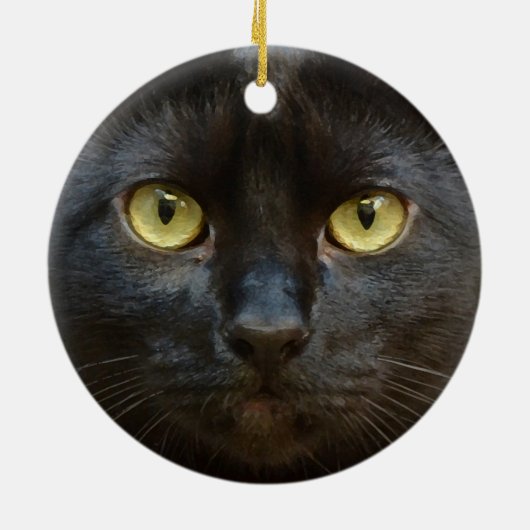 Schwarze Katze Keramik Ornament (Hinten)