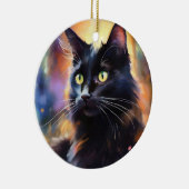 Schwarze Katze Keramik Ornament (Rechts)