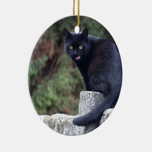 Schwarze Katze Keramik Ornament (Rechts)