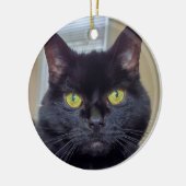 Schwarze Katze Keramik Ornament (Links)