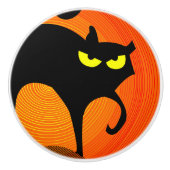 Schwarze Katze Keramik Pull Keramikknauf (Vorderseite)