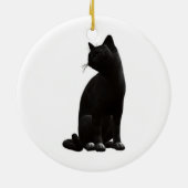 Schwarze Katze Keramikornament (Hinten)