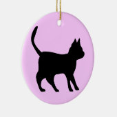 Schwarze Katze Keramikornament (Rechts)
