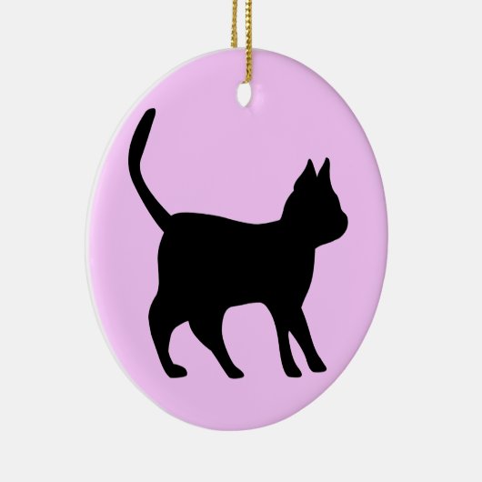 Schwarze Katze Keramikornament (Rechts)