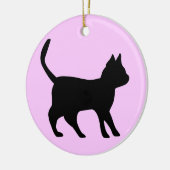 Schwarze Katze Keramikornament (Links)