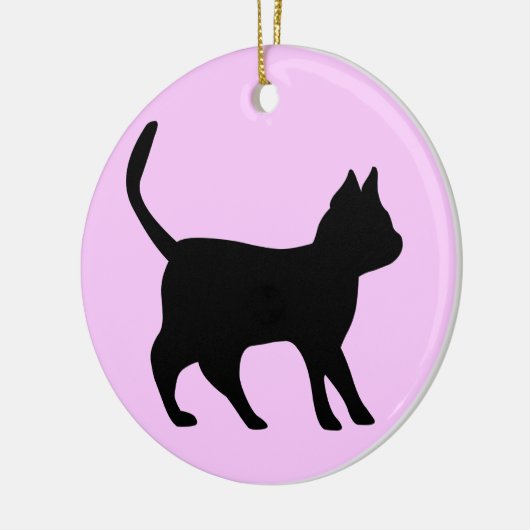 Schwarze Katze Keramikornament (Links)
