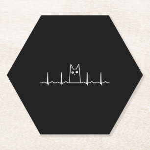 Schwarze Katze Kinder Herzschlag Geschenk Untersetzer