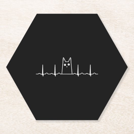 Schwarze Katze Kinder Herzschlag Geschenk Untersetzer (Vorderseite)