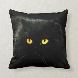 Schwarze Katze Kissen