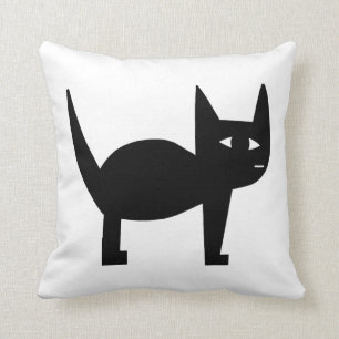 Schwarze Katze Kissen