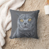 Schwarze Katze Kissen (Decke)