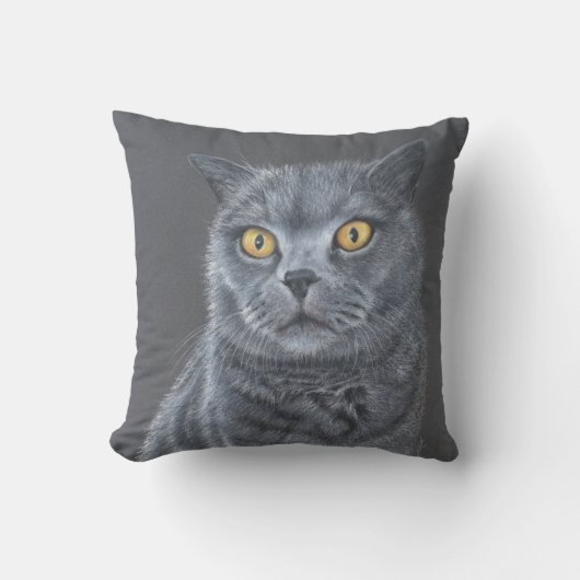 Schwarze Katze Kissen (Vorderseite)