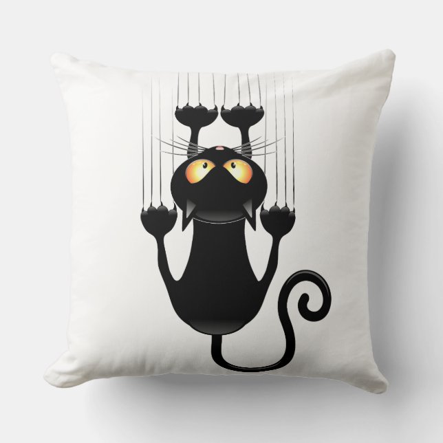 Schwarze Katze Kissen (Vorderseite)