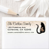 Schwarze Katze, klassische Rücksendeadresse (Insitu)