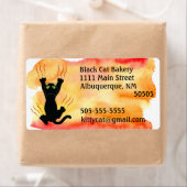 Schwarze Katze kratzende Wasserfarbenadresse (Insitu)