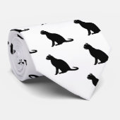 Schwarze Katze Krawatte (Gerollt)