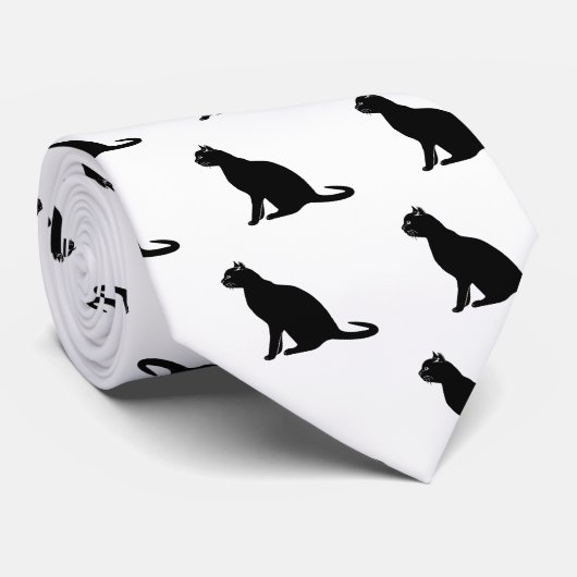 Schwarze Katze Krawatte (Gerollt)