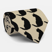 Schwarze Katze Krawatte (Gerollt)