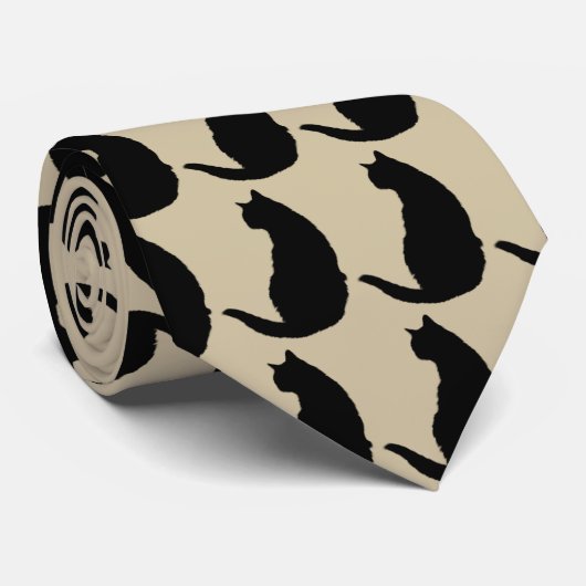 Schwarze Katze Krawatte (Gerollt)