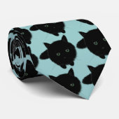 Schwarze Katze Krawatte (Gerollt)
