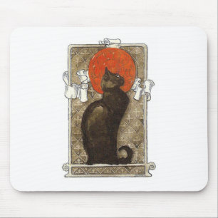 Schwarze Katze - Kunst Nouveau - Theophile Mousepad