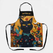Schwarze Katze Kunst Schürze (Vorderseite)