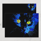 Schwarze Katze künstlerisches Portrait mit markant (Vorne/Hinten)