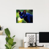 Schwarze Katze Kunstposter Poster (Heimbüro)
