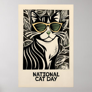 Schwarze Katze Kunstprint Retro Whimsical Katze mi Poster