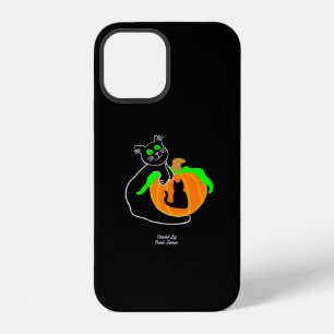 Schwarze Katze Kürbis Apple iPhone 12 Hülle