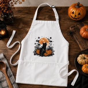 Schwarze Katze Kürbis Halloween Schürze