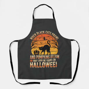 Schwarze Katze Kürbis Halloween Vektordesign Schürze
