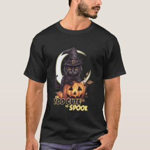 Schwarze Katze Kürbis Ich bin zu süß zum Spuken Mo T-Shirt