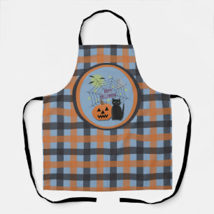 Schwarze Katze & Kürbis nicht gruselig Halloween Schürze