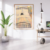 Schwarze Katze Kuschelbett Illustration Poster