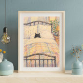 Schwarze Katze Kuschelbett Illustration Poster