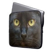 Schwarze Katze Laptopschutzhülle (Vorderseite Links)