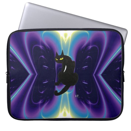 SCHWARZE KATZE LAPTOPSCHUTZHÜLLE (Vorderseite)