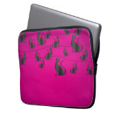 Schwarze Katze Laptopschutzhülle (Vorderseite Links)